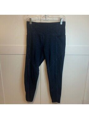 JOYLAB Women's Blue High Waisted Brushed Jersey 7/8 Leggings Size Medium